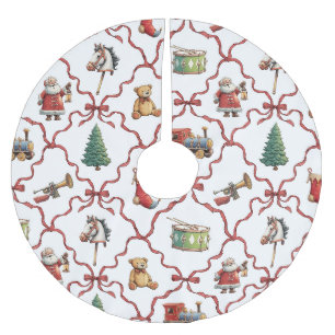 Vintage-Weihnachten Retro-Spielzeug Weihnachtsmann Polyester Weihnachtsbaumdecke