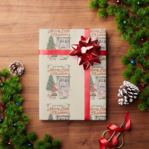Vintage Weihnachten Retro Weihnachtsmann Geschenke Geschenkpapier