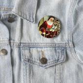 Vintage Weihnachten, Retro Weihnachtsmann mit Gesc Button (Beispiel)