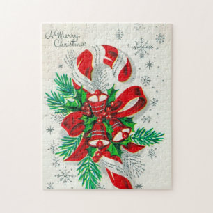 Vintage Weihnachten Retro-Zuckerstangen-Puzzle Puzzle