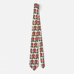 Vintage Weihnachten, rote Weihnachtsstern-Winterpf Krawatte