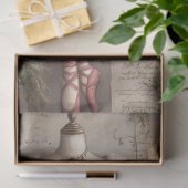 Vintage Weihnachten Samt Rot Ballerina Decoupage Seidenpapier (Geschenk)