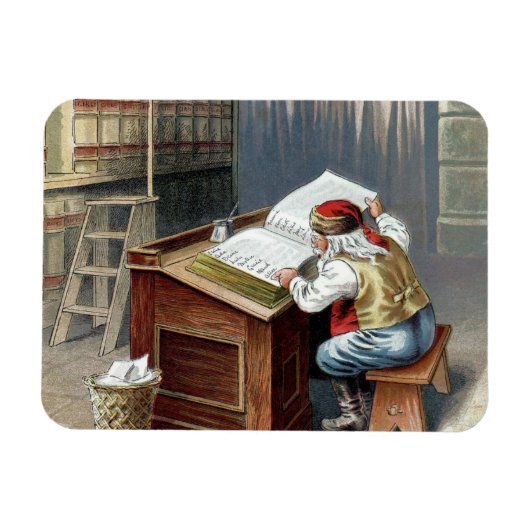 Vintage Weihnachten, Sankt Nikolaus brav oder unar Magnet (Horizontal)