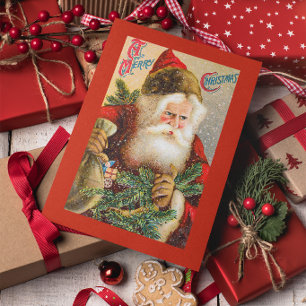 Vintage-Weihnachten Sankt Nikolaus Karte