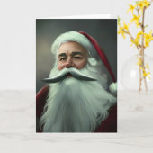 Vintage Weihnachten Sant Claus Grauer weißer Schnu Karte (Gelbe Blume)