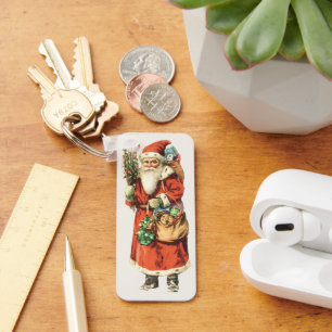 Vintage-Weihnachten, Santa Claus Die Cut Bild Schlüsselanhänger