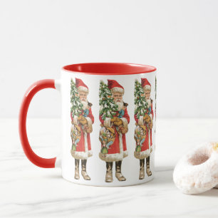 Vintage-Weihnachten, Santa Claus Die Cut Bild Tasse