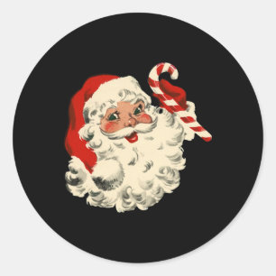 Vintage-Weihnachten-Santa-Claus-Gesicht Lustig Alt Runder Aufkleber
