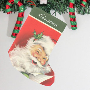 Vintage Weihnachten Santa Claus Personalisiert Kleiner Weihnachtsstrumpf