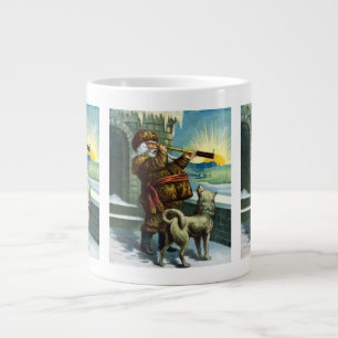 Vintage Weihnachten Santa Claus Teleskop Hund Sonn Jumbo-Tasse