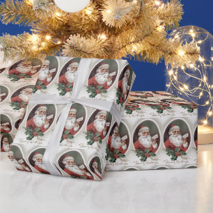 vintage Weihnachten Santa Ferien geflieste Party Geschenkpapier