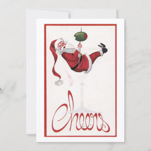 Vintage-Weihnachten-Santa-prost Feiertagskarte