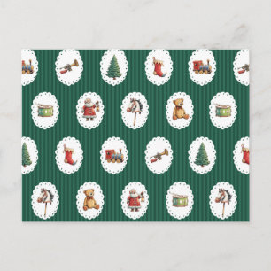 Vintage-Weihnachten Santa retro Streifen Postkarte
