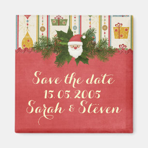 Vintage Weihnachten Santa Save the Date Magnet