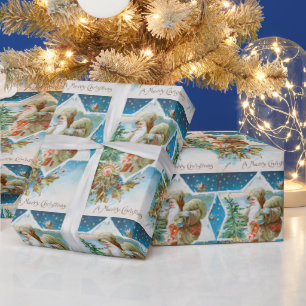 Vintage Weihnachten Schnee Santa Geschenkpapier