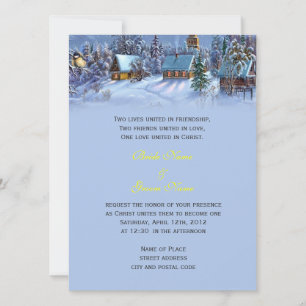 Vintage-Weihnachten schneebedeckte Welt-Religions- Einladung