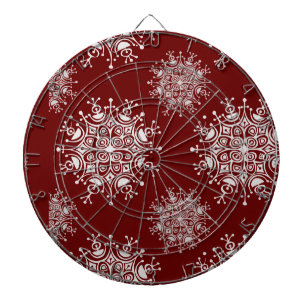 Vintage Weihnachten Schneeflocken Roter Blizzard M Dartscheibe