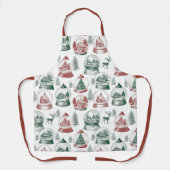 Vintage-Weihnachten-Schneekugelmuster Schürze (Vorderseite)