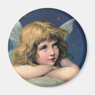 Vintage Weihnachten, schöne Engel mit goldenen Ste Magnet