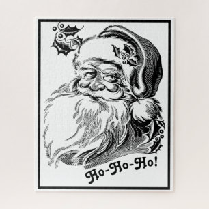 Vintage Weihnachten Schwarz Weiß Gesicht des Weihn Puzzle