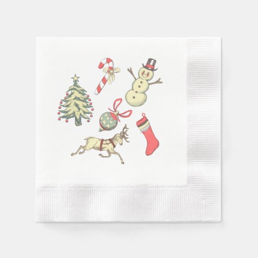 Vintage Weihnachten Serviette (Vorderseite)
