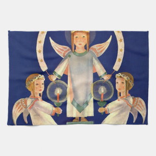 Vintage Weihnachten, skandinavische Santa Lucia En Geschirrtuch