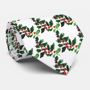 Vintage-Weihnachten Stechpalme Favors Rot Festlich Krawatte
