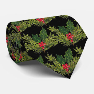 Vintage-Weihnachten Stechpalme Feste Favoriten Rot Krawatte