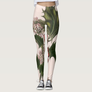 Vintage Weihnachten, Stechpalmenpflanze mit roten  Leggings