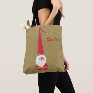 Vintage Weihnachten, süßer Santa Claus Gnom auf Go Tasche