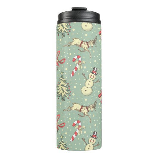 Vintage Weihnachten Thermosbecher (Vorderseite)