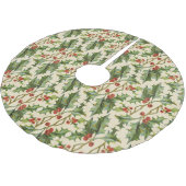 Vintage Weihnachten und Berry Pattern Polyester Weihnachtsbaumdecke (Schrägansicht)