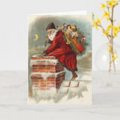 Vintage Weihnachten Viktorianisch St. Nikolaus auf Karte (Gelbe Blume)