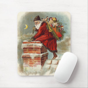 Vintage Weihnachten Viktorianisch St. Nikolaus auf Mousepad