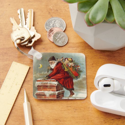 Vintage Weihnachten Viktorianisch St. Nikolaus auf Schlüsselanhänger (Schreibtisch)