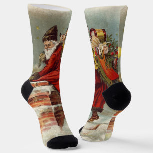 Vintage Weihnachten Viktorianisch St. Nikolaus auf Socken