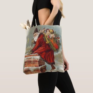 Vintage Weihnachten Viktorianisch St. Nikolaus auf Tasche