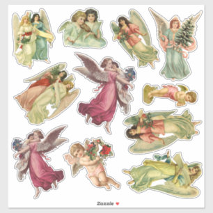 Vintage Weihnachten, viktorianische Engel Aufkleber