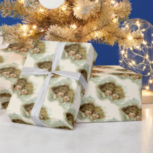 Vintage Weihnachten, viktorianische Engel in den W Geschenkpapier