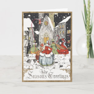 Vintage Weihnachten Viktorianische Menschen gehen