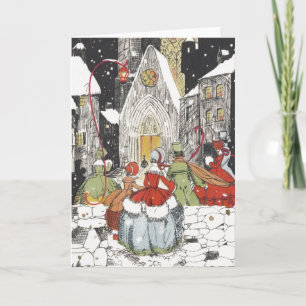 Vintage Weihnachten Viktorianische Menschen gehen 