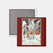 Vintage Weihnachten Viktorianische Menschen gehen Magnet (Vorderseite/Rückseite)