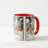 Vintage Weihnachten Viktorianische Menschen gehen  Tasse (VorderseiteRechts)