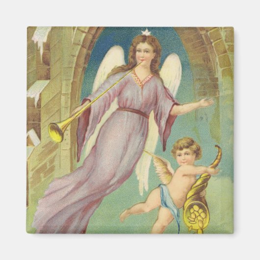 Vintage Weihnachten, viktorianischer Engel mit Che Magnet (Vorne)