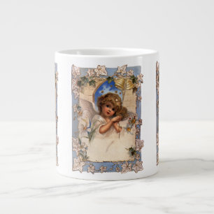 Vintage Weihnachten, viktorianischer Engel mit gol Jumbo-Tasse
