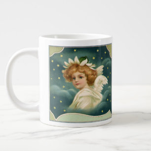 Vintage Weihnachten, viktorianischer Engel mit gol Jumbo-Tasse