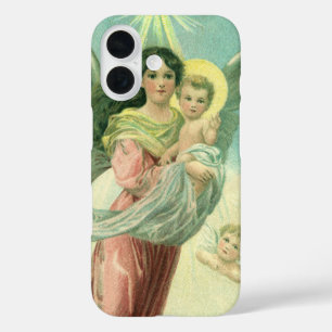 Vintage Weihnachten, viktorianischer Engel mit Jes iPhone 16 Hülle