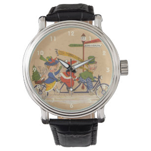 Vintage Weihnachten, viktorianischer Weihnachtsman Armbanduhr