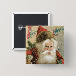 Vintage Weihnachten, viktorianischer Weihnachtsman Button