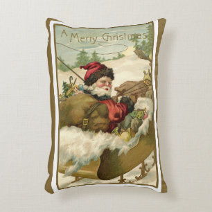 Vintage Weihnachten, viktorianischer Weihnachtsman Dekokissen